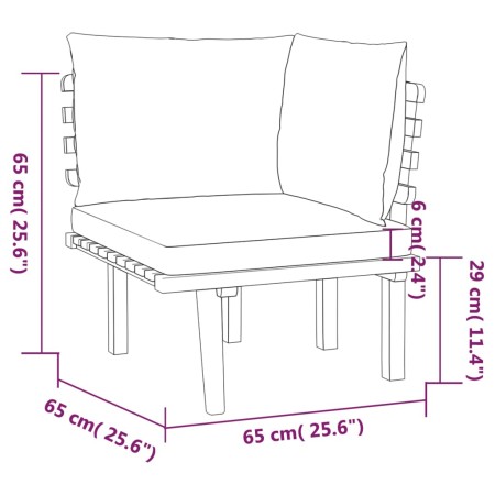 Set Divani da Giardino 11 pz con Cuscini in Massello di Acacia