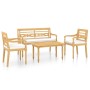 Set Divani da Giardino 4 pz con Cuscini Legno Massello di Teak