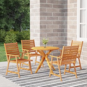 Set Mobili da Pranzo per Giardino 5 pz Legno Massello di Acacia