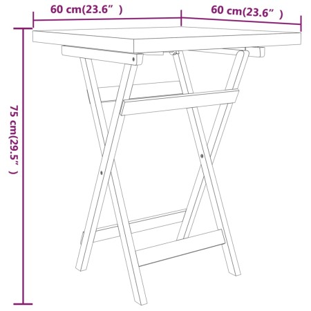 Set da Pranzo per Giardino 3 pz in Legno Massello di Teak