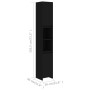 Mobile da Bagno Nero 30x30x183,5 cm in Legno Multistrato