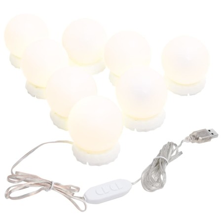 Applique Specchio 8 Lampadine LED Bianco Caldo e Bianco Freddo