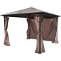 Gazebo con Tenda Marrone in Alluminio 300 x 300 cm