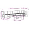 Set Salotto da Giardino 6 pz Grigio in Legno Massello di Pino