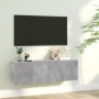 Mobile Porta TV Grigio Cemento 100x30x30cm in Legno Multistrato