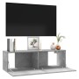 Mobile Porta TV Grigio Cemento 100x30x30cm in Legno Multistrato