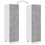 Mobile per Frigo Grigio Cemento 60x57x207 cm Legno Multistrato