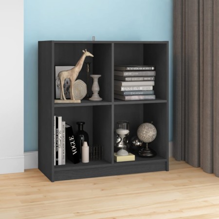 Credenza Grigia 70x33x76 cm in Legno Massello di Pino