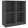 Credenza Grigia 70x33x76 cm in Legno Massello di Pino