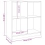 Credenza Grigia 70x33x76 cm in Legno Massello di Pino