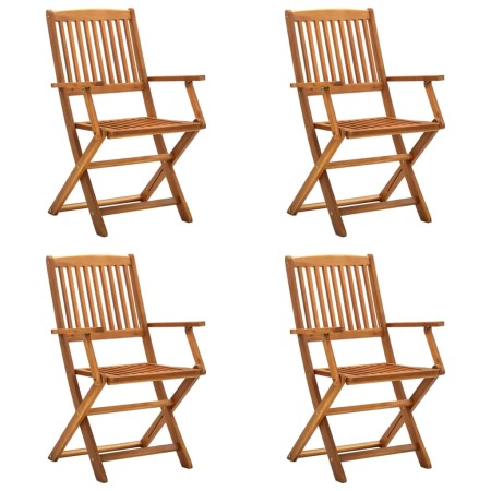 Sedie da Giardino Pieghevoli 4 pz in Legno Massello d'Acacia
