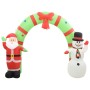 Arco con Babbo Natale Gonfiabile e Pupazzo di Neve LED 223 cm