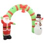 Arco con Babbo Natale Gonfiabile e Pupazzo di Neve LED 223 cm