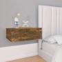 Comodini Pensili Rovere Fumo 2pz 40x30x15 cm Legno Multistrato