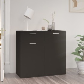 Credenza Nera 80x36x75 cm in Legno Multistrato