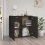 Credenza Nera 80x36x75 cm in Legno Multistrato