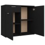 Credenza Nera 80x36x75 cm in Legno Multistrato