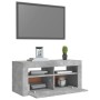 Mobile Porta TV con Luci LED Grigio Cemento 90x35x40 cm