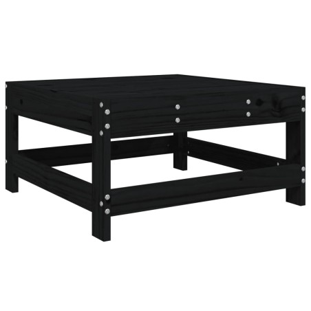 Set Salotto da Giardino 6 pz Nero in Legno Massello di Pino