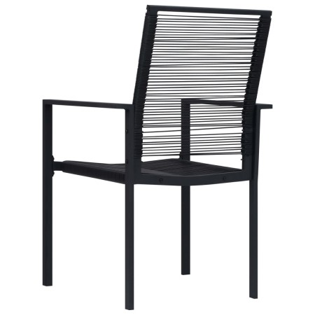 Sedie da Giardino 2 pz in Rattan PVC Nero