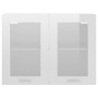 Armadio Sospeso con Vetro Bianco 80x31x60 cm Legno Multistrato