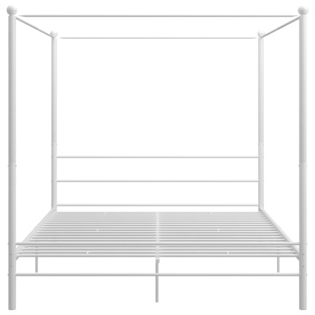 Letto a Baldacchino Bianco in Metallo 180x200 cm