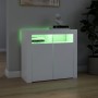 Credenza con Luci LED Bianca 80x35x75 cm