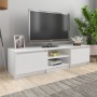 Mobile Porta TV Bianco Lucido 140x40x35,5 cm Legno Multistrato