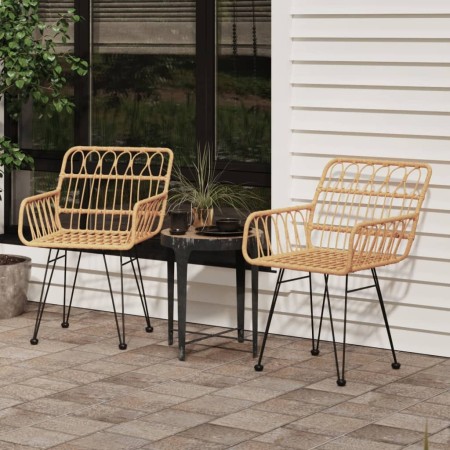 Sedie da Giardino 2pz con Braccioli 56x64x80 cm Rattan PE