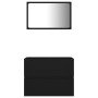 Set Mobili da Bagno 2 pz Nero in Legno Multistrato