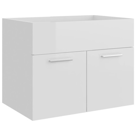 Mobile Sottolavabo Bianco Lucido 60x38,5x46cm Legno Multistrato