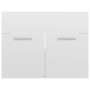 Mobile Sottolavabo Bianco Lucido 60x38,5x46cm Legno Multistrato