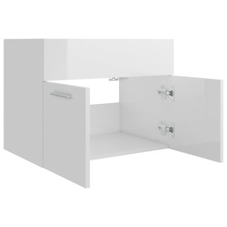 Mobile Sottolavabo Bianco Lucido 60x38,5x46cm Legno Multistrato