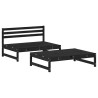 Set Salotto da Giardino 2 pz Nero in Legno Massello di Pino