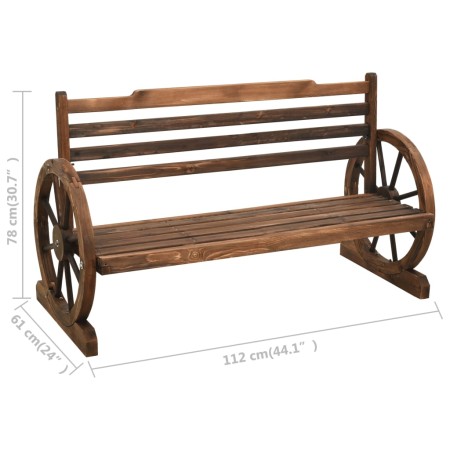 Panchina da Giardino 112 cm in Legno Massello di Abete