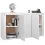 Credenza Bianco Lucido 120x36x69 cm in Legno Multistrato