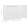 Credenza Bianco Lucido 120x36x69 cm in Legno Multistrato