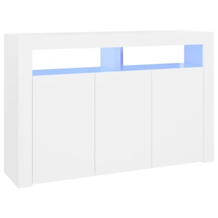 Credenza con Luci LED Bianca 115,5x30x75 cm