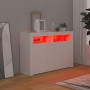 Credenza con Luci LED Bianca 115,5x30x75 cm