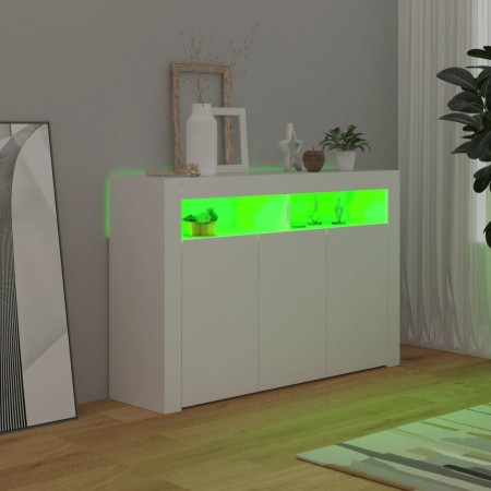 Credenza con Luci LED Bianca 115,5x30x75 cm