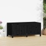 Contenitore da Giardino Nero 147x68x64cm Legno Massello di Pino