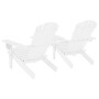 Sedie da Giardino Adirondack con Tavolino in Legno Abete Bianco