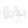 Sedie da Giardino Adirondack con Tavolino in Legno Abete Bianco