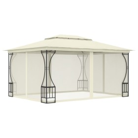 Gazebo con Rete 300x400x265 cm Crema