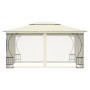 Gazebo con Rete 300x400x265 cm Crema