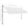 Tenda da Sole Retrattile Manuale con LED 400 cm Crema