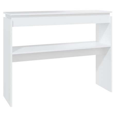 Tavolino Consolle Bianco 102x30x80 cm in Legno Multistrato