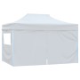 Gazebo Professionale Pieghevole 4 Pareti 3x4m Acciaio Bianco