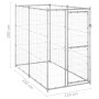 Gabbia per Cani da Esterno in Acciaio Zincato 110x220x180 cm