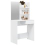 Toeletta con Specchio Bianco lucido 74,5x40x141 cm